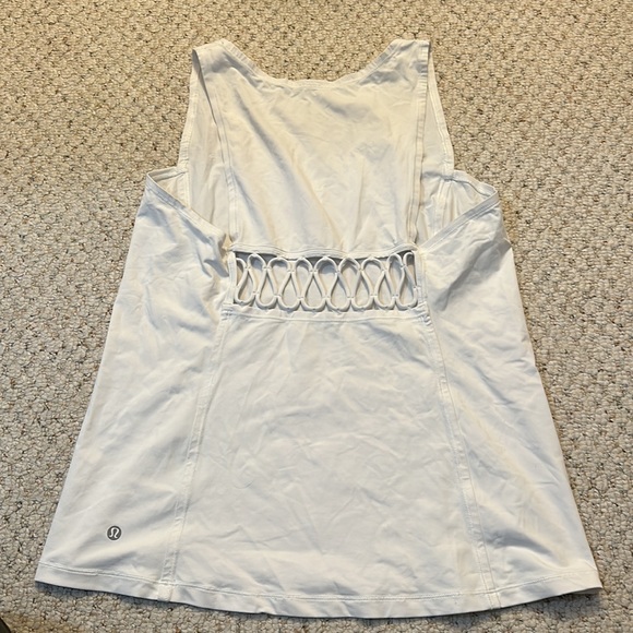 Lululemon white tank top with cut out on back - Picture 2 of 2